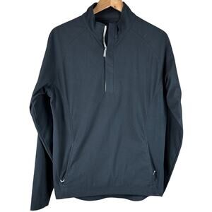 Peter Millar Crown Sport Men's Charcoal Gray 1/2 Zip Fleece Pullover Size Small